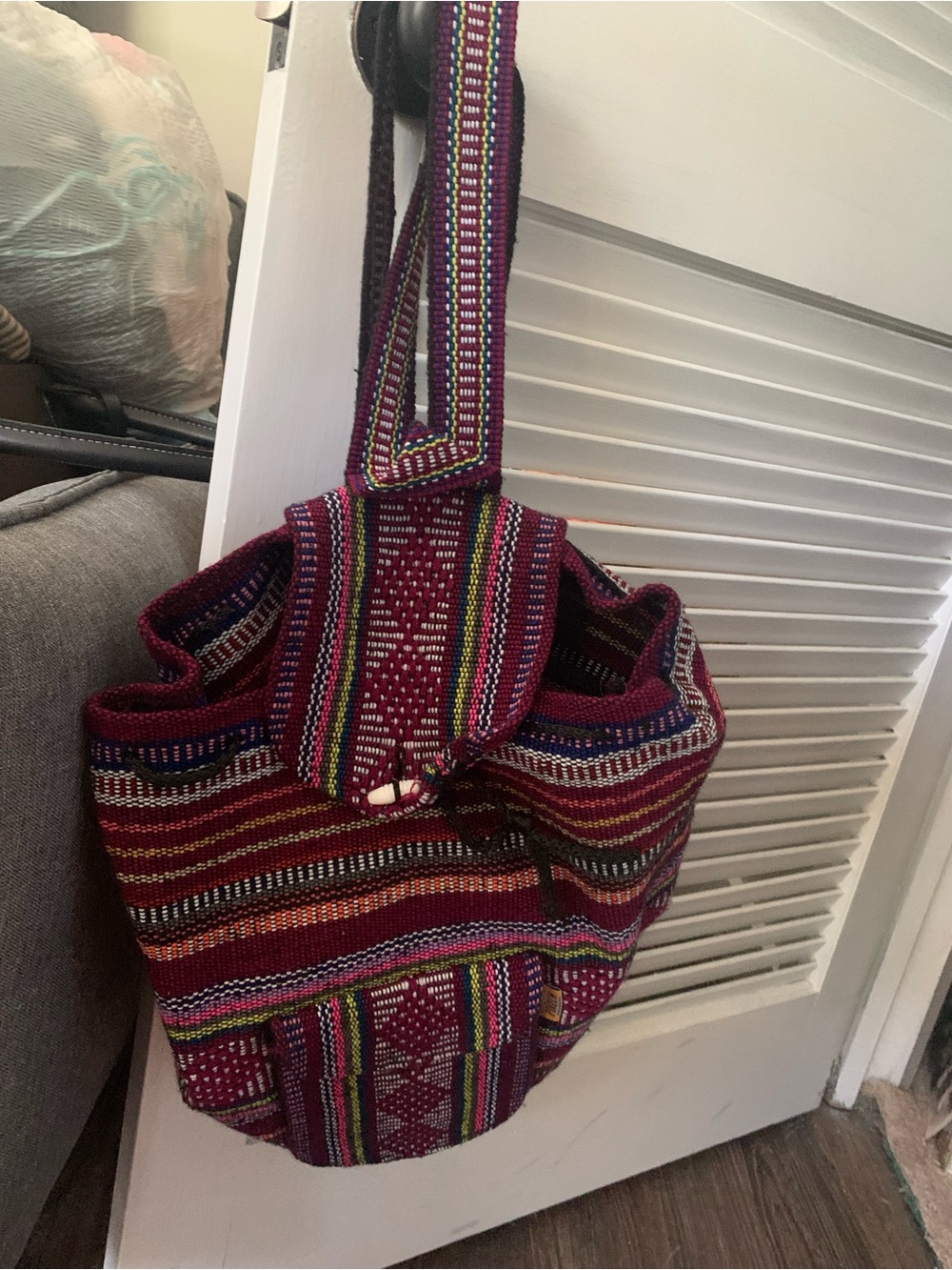 Hand Crafted Maroon Multicolor Handwoven Shoulder Bag